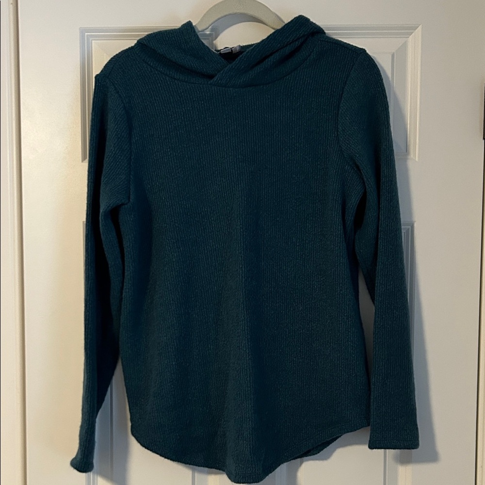 LOFT Deep Teal Hooded Sweater